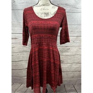 Angie large orange/red and black dress, 17 inches pit to‎ pit and 30 inches long